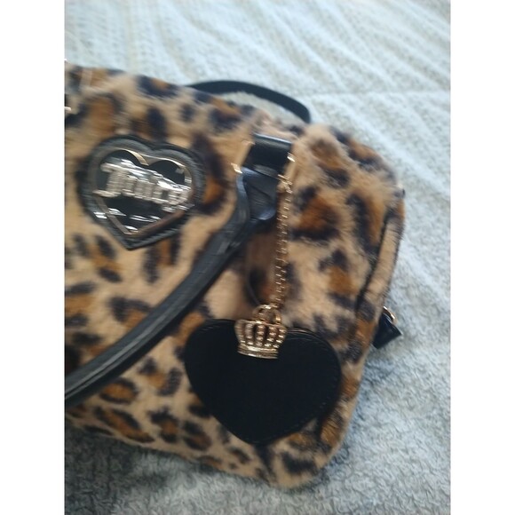 Juicy Faux Fur Leopard Satchel Bag Y2k Nwt - Picture 7 of 11